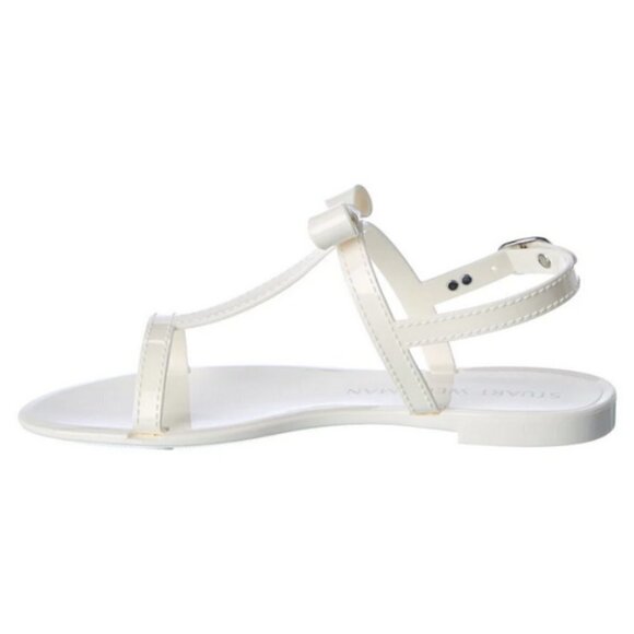 💕STUART WEITZMAN💕 Mellie Bow Jelly Sandal ~ White 7 New Without Box - Picture 5 of 14